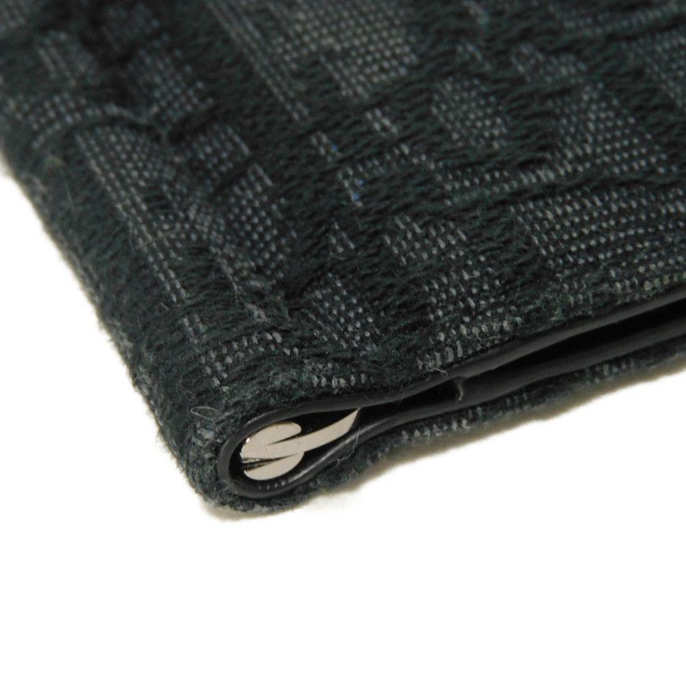 Used 10656 Oblique Jacquard Money Clip Wallet 2ESBH069YSE_H03E 7941 Current Card Case Logo Metal Black Men's from Japan