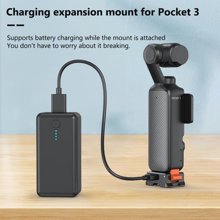 For DJI Osmo Pocket 3 PULUZ Type-C Charging Base Quick Release Mount Adapter (Black)