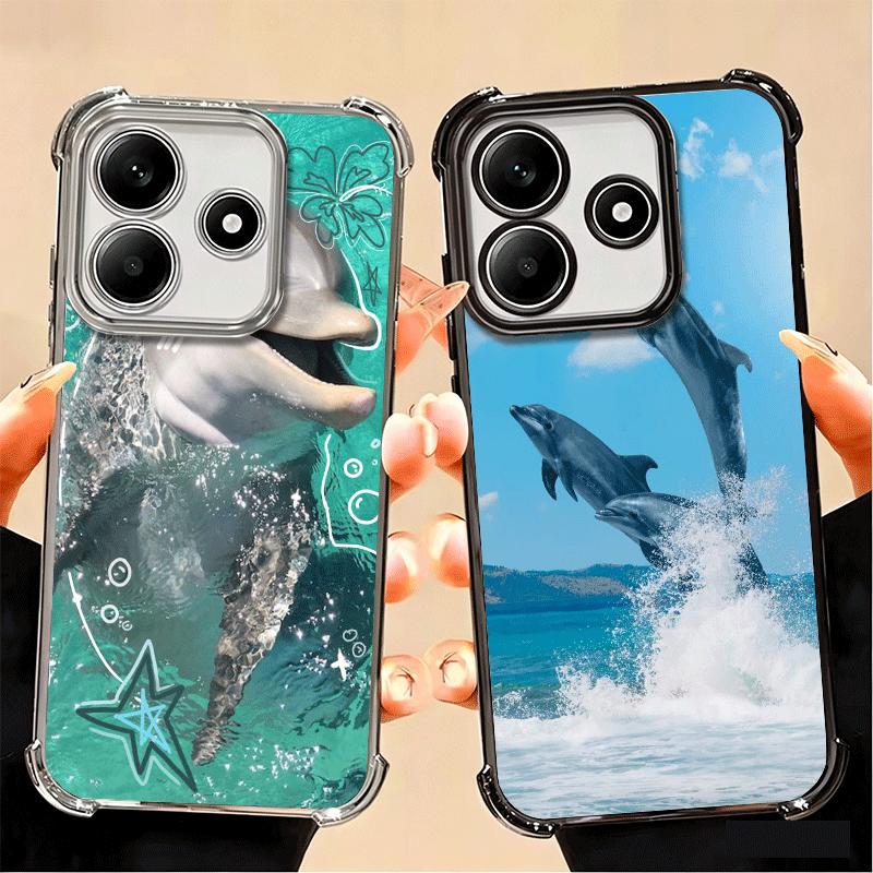 Ocean Cute Dolphin Soft Phone Case For Xiaomi Poco X7 X8 Pro Max X6 X5 X3 F8 Ultra F7 M8 M7 M5S Redmi 15C 15A 15 14C 13C 12C 13