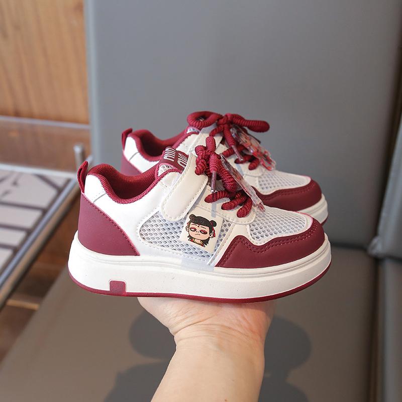 

Дитяче взуття Four Seasons з низьким верхом, дихаюче взуття для скейтбордингу, діти, учні, тренди, спортивні заняття для бігу, хлопчики та дівчата, зручні кросівки 37 вина червоного кольору