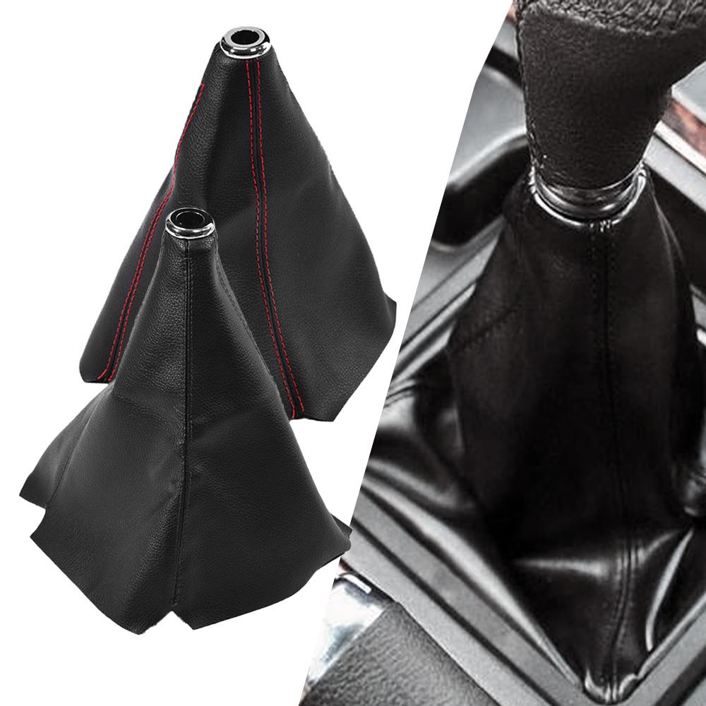 Universal Auto PVC Leder Schalthebelmanschette Staubschutzmanschette Kragen Gamasche Schwarz Rot Für Toyota/Honda/BMW/VW/Benz/Opel