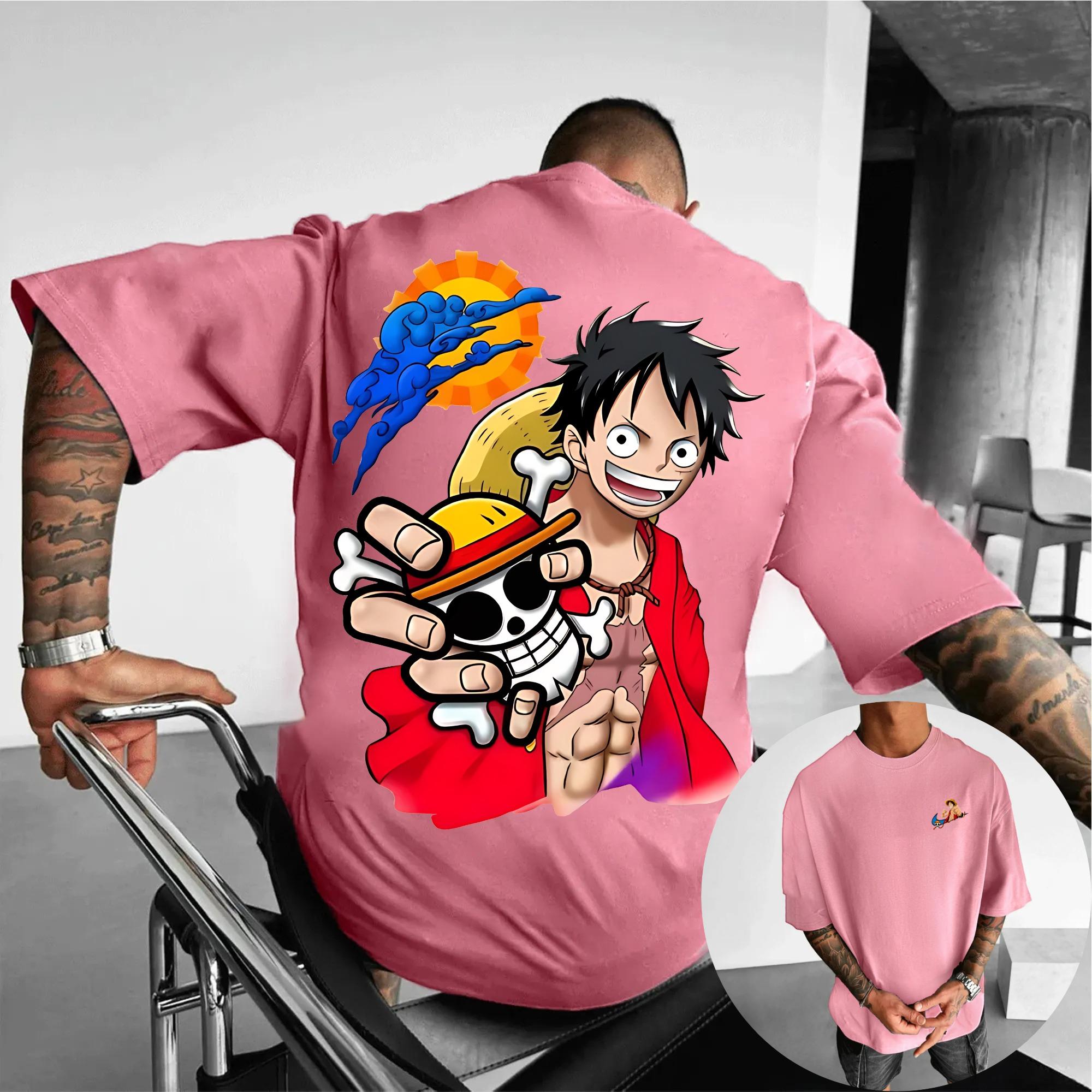 

One Piece Monkey D Luffy Anime Graphic TShirt Art Oversize Tee Mens 2026 Summer Fashion Street Casual Y2K Streetwear Clothing 4XL