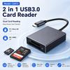 USB-C 3.0 2-in-1 ABS Card Reader, 5Gbps SD 4.0/TF Micro SD 4.0 USH II Reader Up To 312MB/s