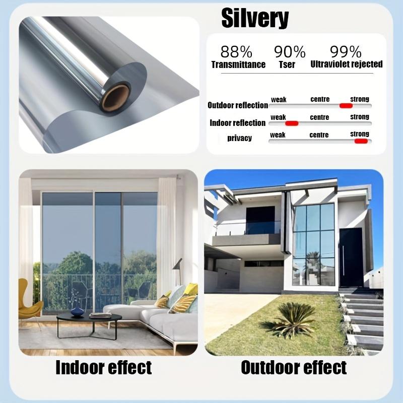 1 Rull Slitesterkt Plastmateriale Personvern Solbeskyttelse Vindusfilm Enveisvisning Anti-Varmeisolasjonsklistremerke for Kontor Statisk Feste Montering