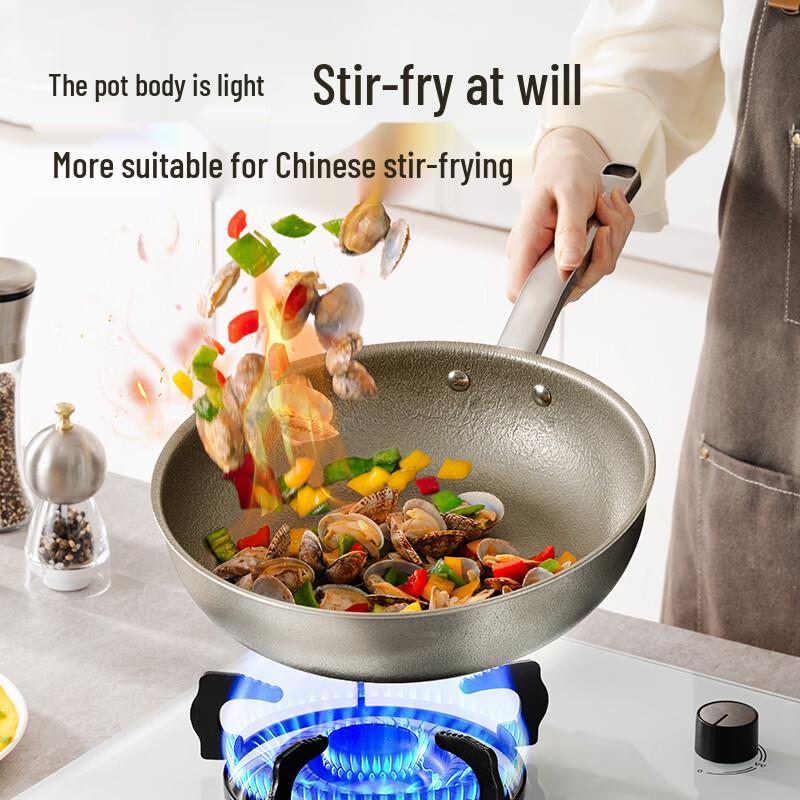 Cuidahuang 30cm Pure Titanium Non-Stick Wok