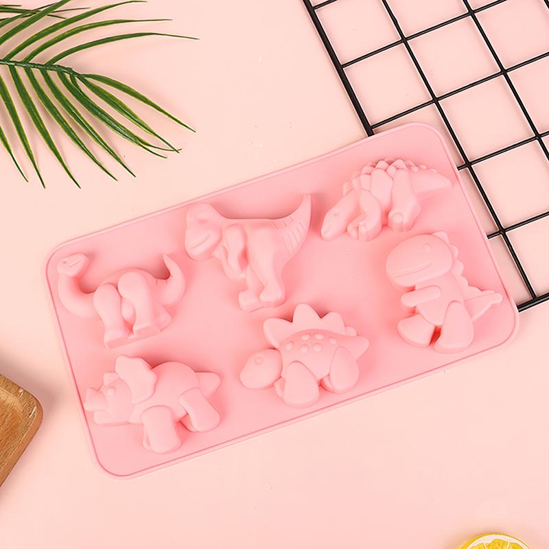 Dinosaur Silicone Cake Mold For Baking Kid Cartoon Dino Chocolate Candy Tray Soap Candle Making Tools Cupcake Topper Decorating