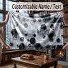 Abstract Geometric Theme Throw Blanket Custom Name Text Personalized Blanket Soft Cozy Blanket for Home Sofa Bed