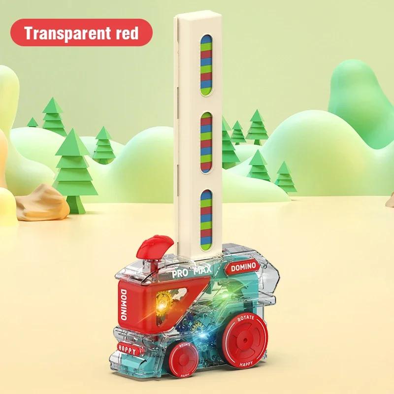 Electric Domino Train Puzzle Toys Kids Automatic Laying Dominoes Set Brick Blocks Kits Lighting Sound Educational Toy Children