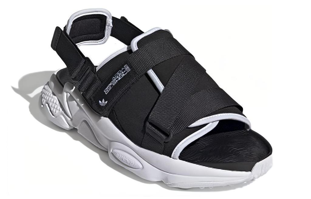 Adidas Originals Ozweego Sandal Fashion Velcro Casual Unisex Black White Sandals 'Black White' GZ8410