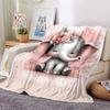 1pc Elephant Name Blanket Lightweight Flannel Throw for Sofa Bed Travel Camping Livingroom Office Couch Chair