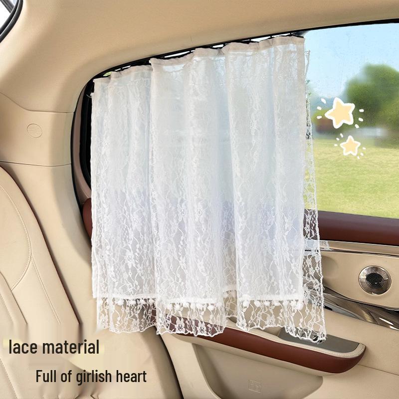 Lace Mesh Car Sunshade: Baby Protection & Heat Insulation Side Curtains for Privacy