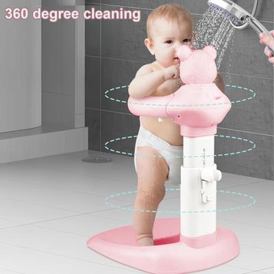 Baby Tub Stand with Stable Structure Ergonomic Design Anti-Slip Safety Adjustable Height Backrest Baby Bathing Tower
