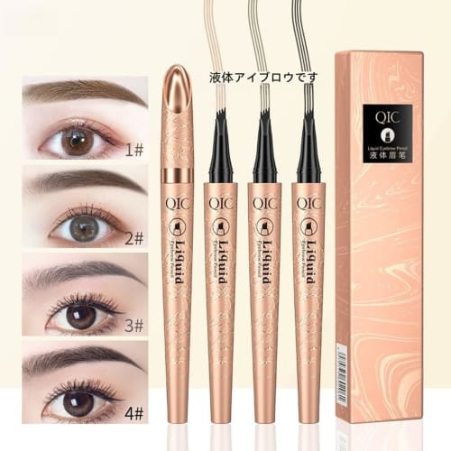Eyebrow Pencil, Liquid Waterproof Eyebrow Pencil, Eyebrove Microbrading Pen, Eye Makeup Eyebrow Pencil Long Effect Waterproof Micro 4-Piece Eyebrow Pe