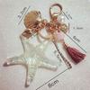 Crystal Women Starfish Accessories Shell Pearl Shell Keychain Key Chains Starfish Keychain Key Ring