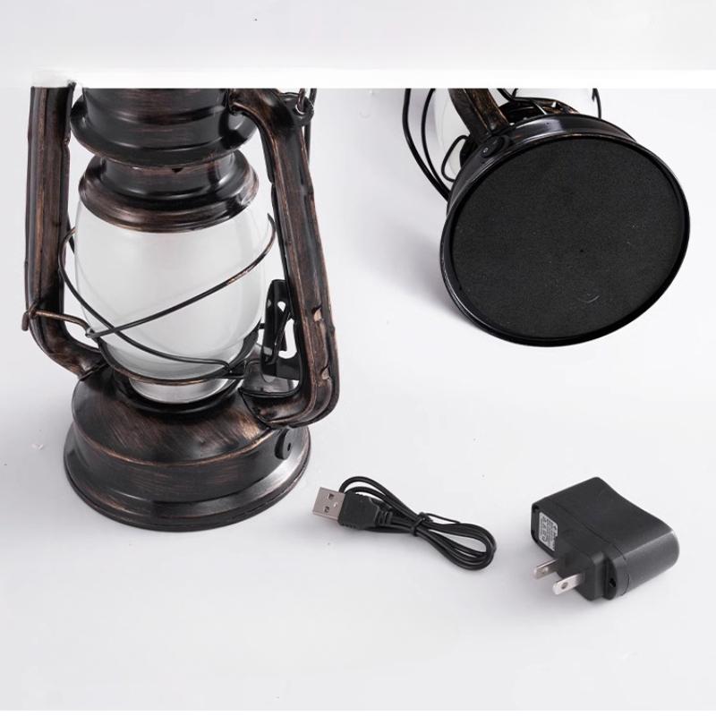 Led Rechargeable Bar Table Lamp Outdoor Camping Camping Lamp Camp Tent Portable Retro Horse Lamp Flame Lamp