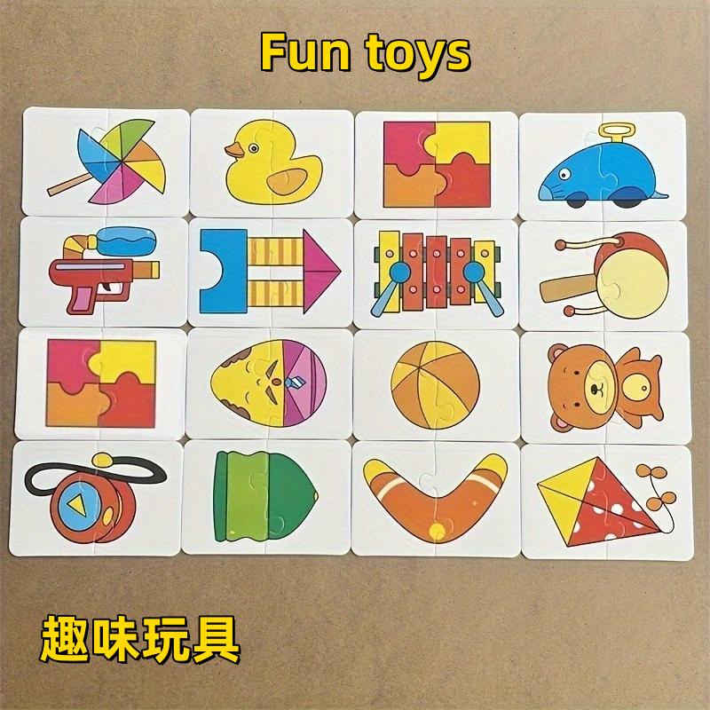32Pcs/box Animal Matching Puzzle Toys Image Language Cognition Children Cards Pairing Game Learning Educational Toy Kids Gifts