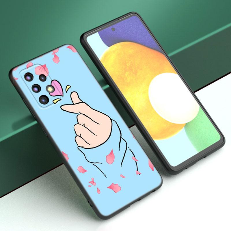 Love On The Finger Kpop Case For Samsung A04 A21 A30 A50 A52 S A13 A14 A22 A23 A32 A53 A73 5G A11 A12 A31 A33 A51 A70 A71 A72