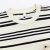 JIAOXIU Men's Classic Stripe Loose Fit Round Neck T-Shirt