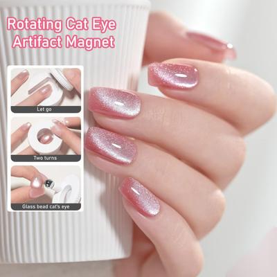 Occhi di Gatto Rotanti Magnete per Unghie Perline di Vetro Amico dei Principianti Spinner Strumenti Magnetici per Nail Art Gel Polish Donna Fai da Te Salone di Casa