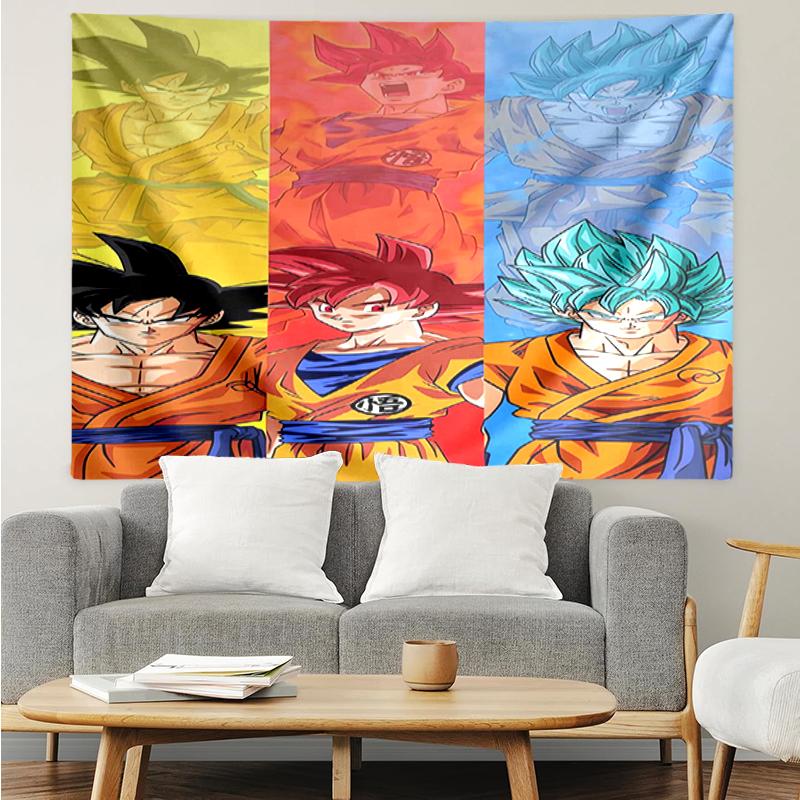 Dragon-Ball Print Tapestry, Backdrop, Easy Setup, Ideal for Bedroom, Office & Living Room, with Aesthetic Wall Hanging Decor.