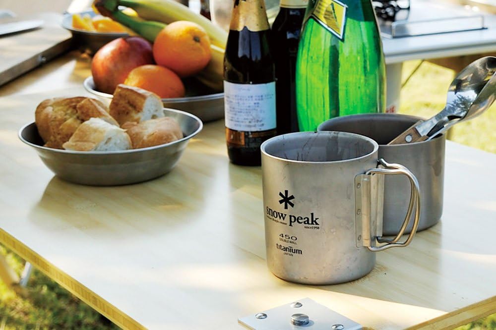 Snow Peak Titanium Double Mug 220 Folding Handle (snow peak) [Novelty included] [Capacity 220ml] MG-051FHR