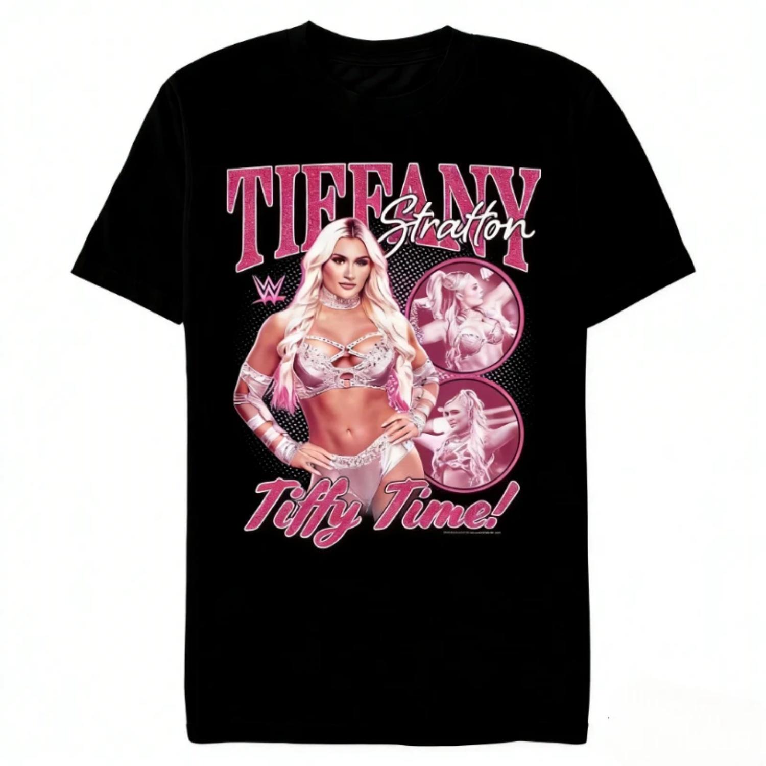 Tiffany Stratton T Shirt 2026 New Tiffy Time Wrestling Graphic 100% Cotton Men Women Unisex Oversized Y2k Streetwear Tops S чёрный