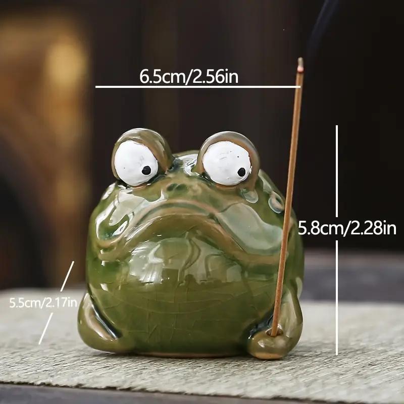 

Креативна керамічна жаба, підставка для пахощів з дротовою вставкою, сидіння для пахощів, чайна церемонія, для приміщення, чайний столик, прикраса для дому