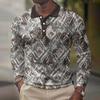 Spring Autumn Men New Long Sleeve 3D Digital Print Polo Shirt Men Sport Business Casual Golf Polo Shirt Tops