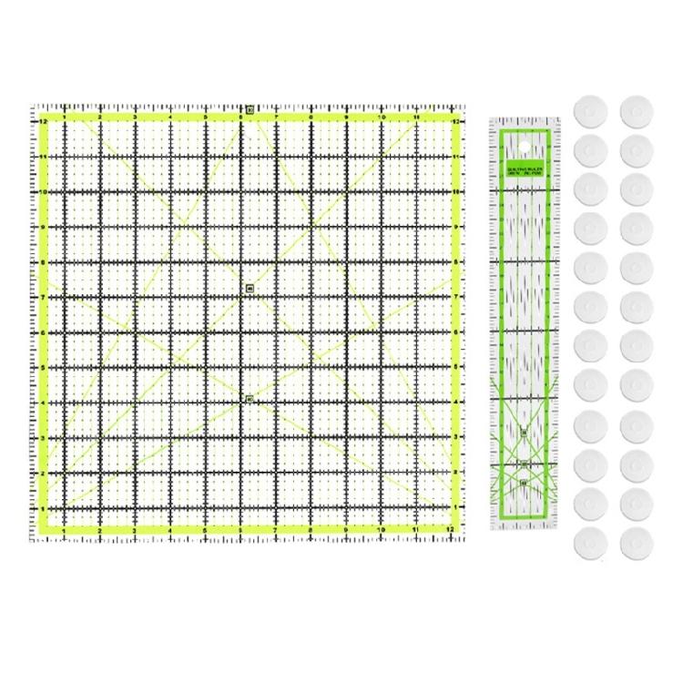 Швейная линейка, линейка для квилтинга с цветными линиями, линейка для раскроя ткани, швейный измерительный инструмент для рукоделия 1