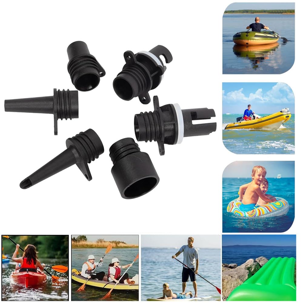 Granmagazz 6Pcs Valve Adapter Boat Pump Adapter Inflatable Multifunction Leakproof
