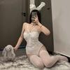 Pure lust babes sexy deep low cut bunny uniform cosplay lingerie velvet suspender onesie