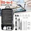 115 In 1 Magnetic Precision Screwdriver Set Non-slip Professional Nut Driver  Clocks