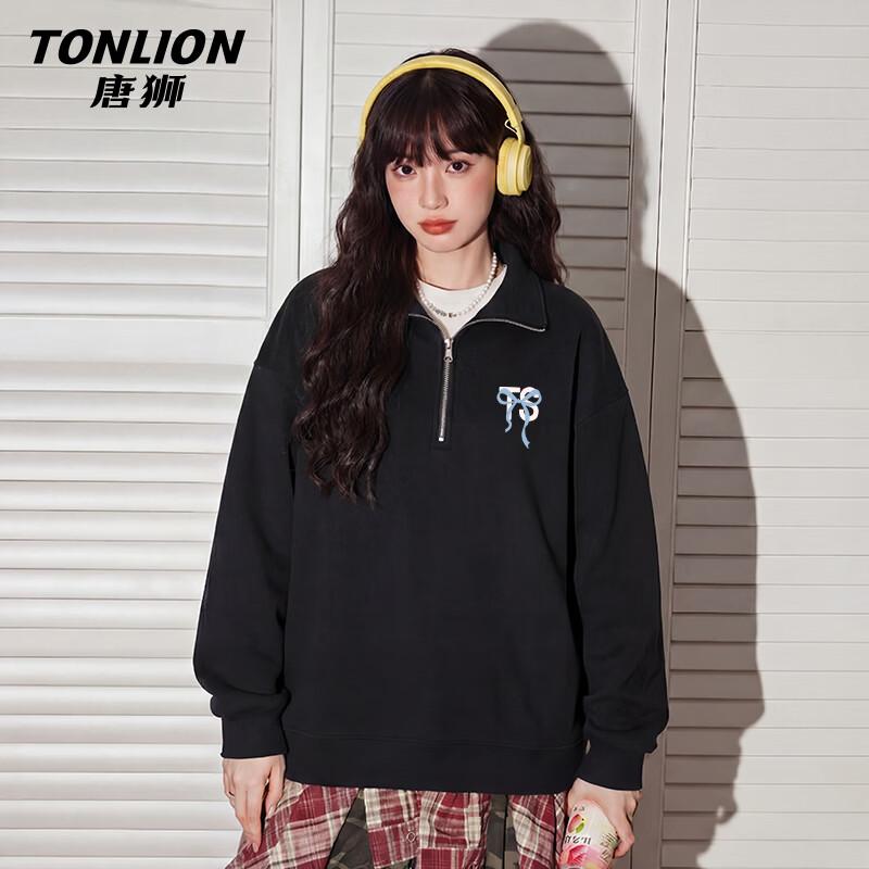 TonLion Women's Trendy Zip-Collar Sweatshirt
