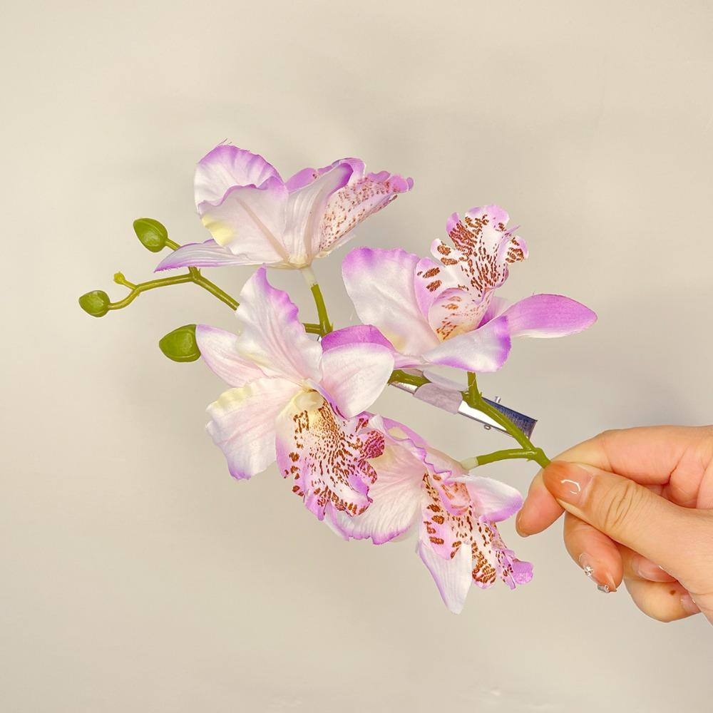 Orchid Flower Fairy Hairpins Artificial Flowers Spring Summer Hair Clips Wedding Party Photography Hair Accessories