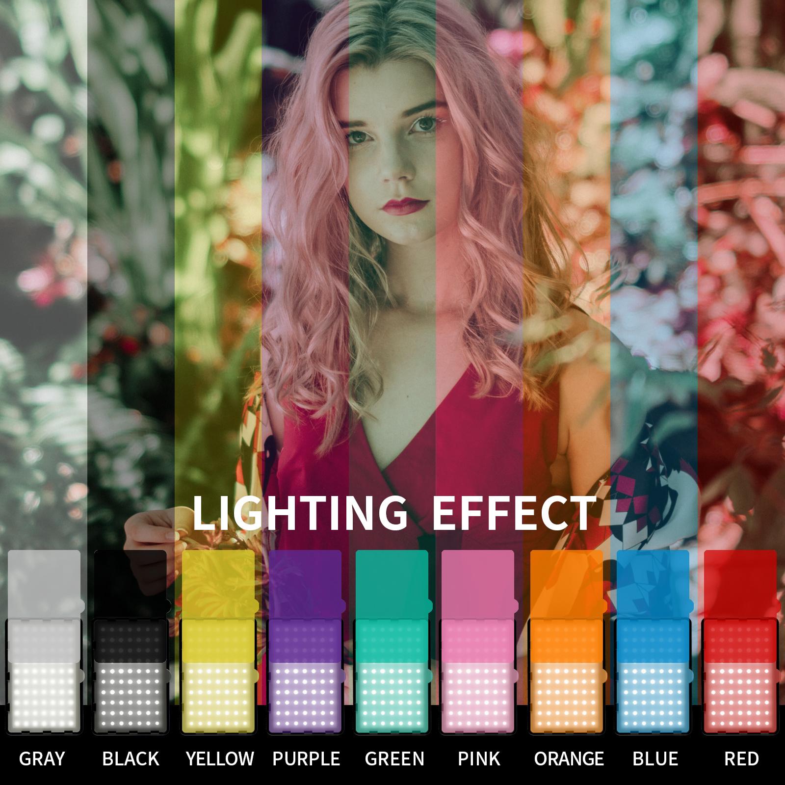 

2Pcs/Set Live Broadcast LED Fill Light with Floor Stand and 9 Color Filters Type A