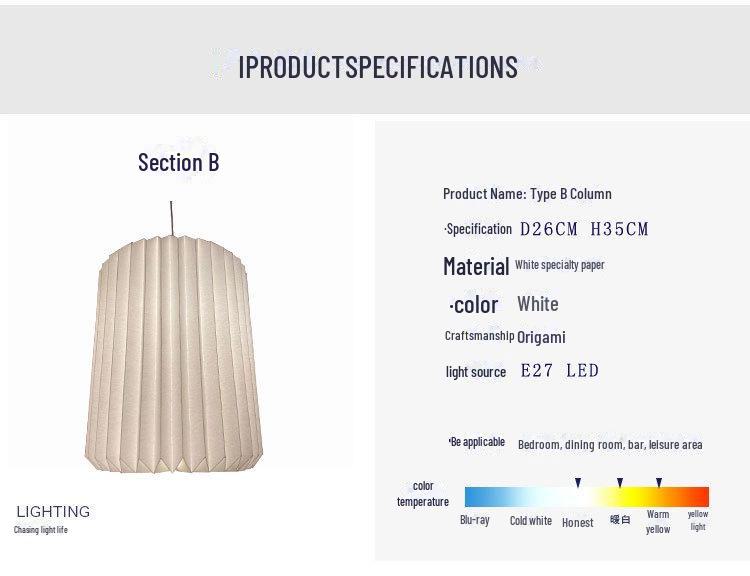 

Современная складная люстра-оригами в скандинавском стиле для гостиной, ресторана, бара или кафе.