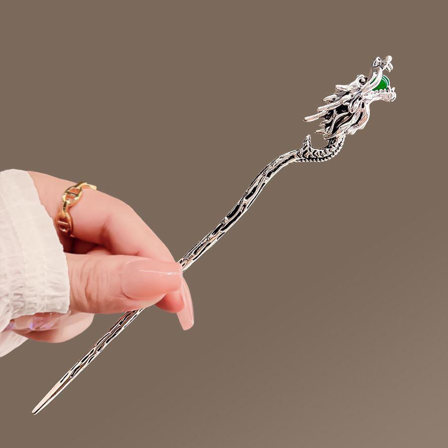 Flying Dragon Playing Pearl New Chinese Retro Women's Alloy Hairpin Niche Design Simple Modern Cheongsam Personalized Headwear