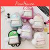 Kids Gradient Backpack With Pearl Handheld Plush Ball And Flower Decoration