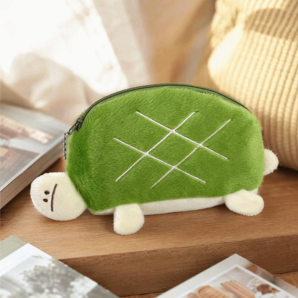 Large Capacity Plush Pencil Bag Cartoon Stationery Storage Bag Turtle Pencil Pouch Desk