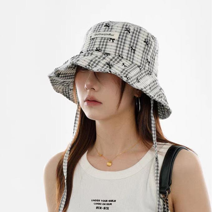 Summer Little Fresh Girl Wind Sunscreen Hat Spring and Summer Travel Vacation Seaside Big Brim Sun Hat Shows Small Face