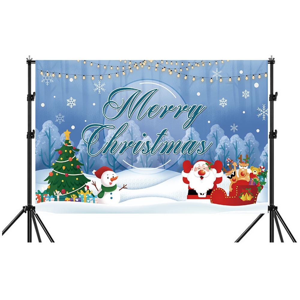 Christmas Background Banner Polyester Festival Party Decor For Holiday Event