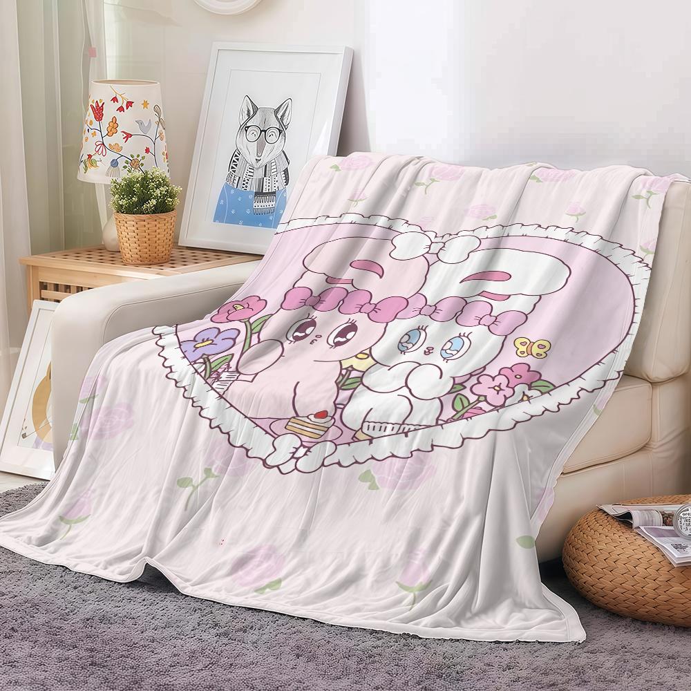 Cartoon Pink E-Esther B-Bunny Blanket Soft and Skin Friendly For Couch Bed Napping Bedspread All Seasons Comforter
