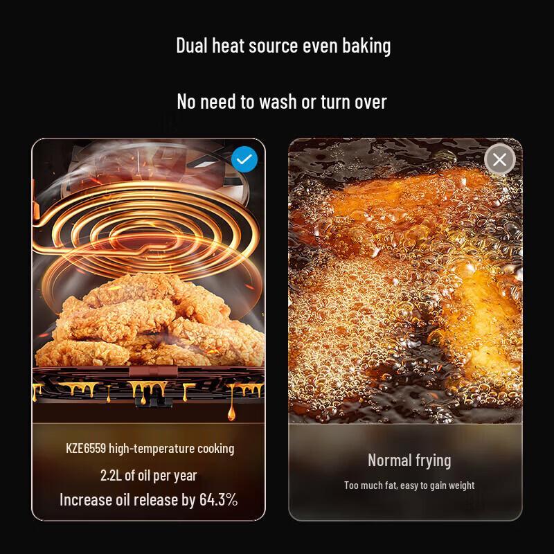 Midea 6.5L Visible Air Fryer with Dual Heating CN plug (adapter included)