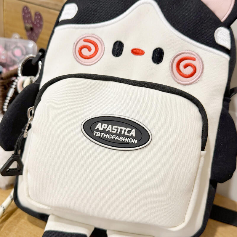 Cute Cartoon Design Crossbody Bag for Women Front Zip Pocket Mini Shoulder Bag for Daily Use