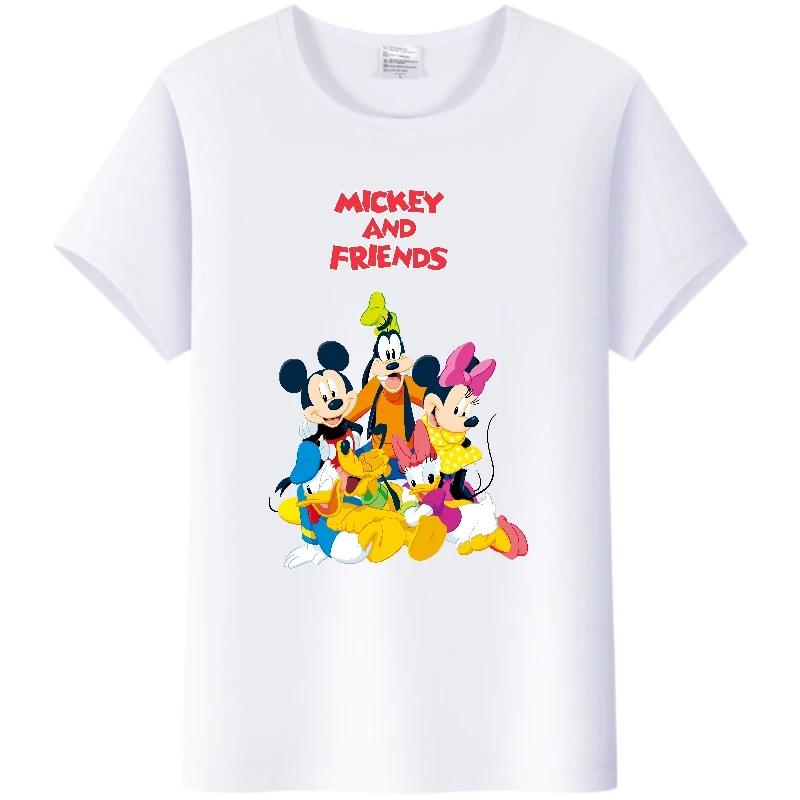 Fashion Blouses Cartoon Mickey Mouse Minnie Friend Printed Family T-Shirts Tshirt Harajuku 90S Tops Gift Unisex