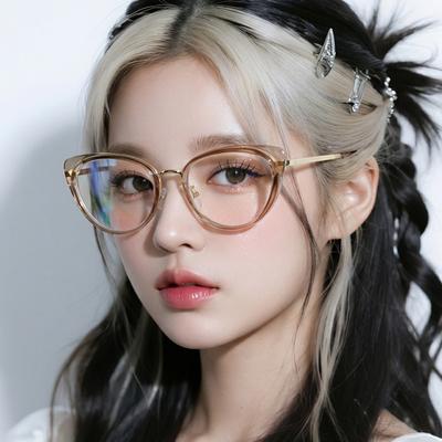 Korean Fashion Women's Glasses Frame Cat Eye Shape Anti Blue Light Women's Eyeglasses Hot Selling Female Eyeglass