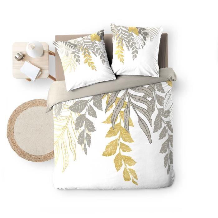 Parure Housse De Couette + Taies - Orlana - 220 X 240 Cm - 100% Coton - Lavable - Chambre