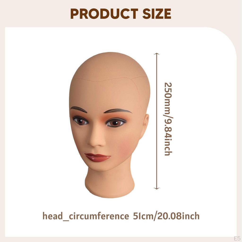 Female Mannequin Head Display Stand Bald Multipurpose Dummy Model Headphones Rack for Sunglasses