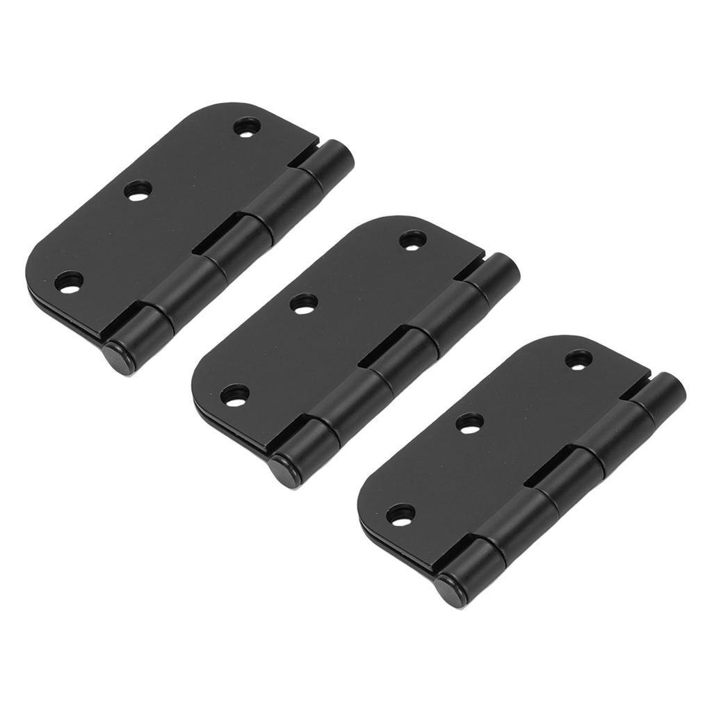 Rounded Door Hinges 3.5 Inch 5/8 Radius Matte Black Exterior Interior Door Hinges for Doors Office