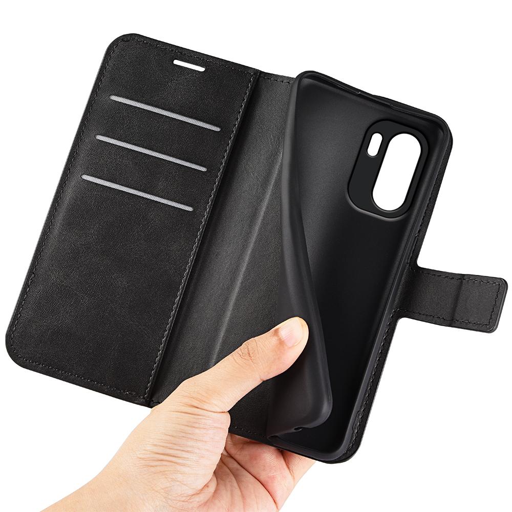 For OnePlus Ace 6 5G Stand Case Anti-Scratch Calf Texture Leather Phone Cover